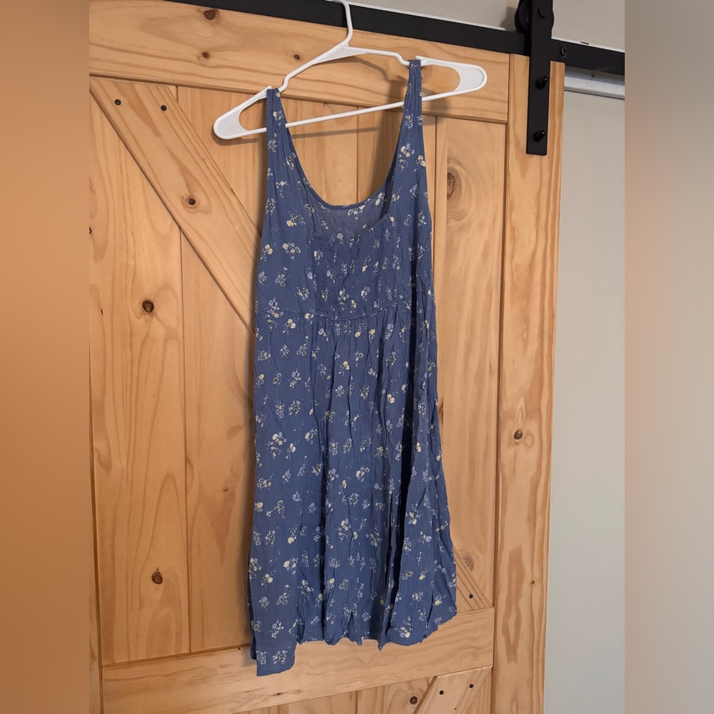 Blue flower tank top dress